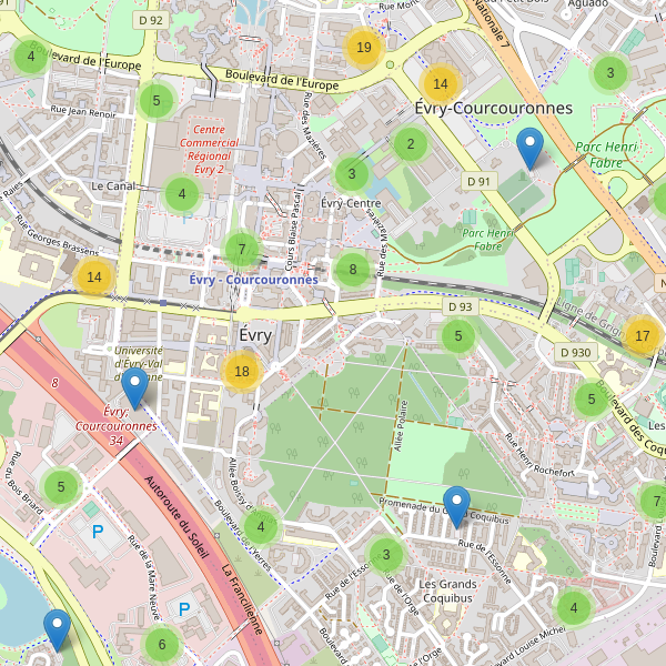 Thumbnail Carte des parkings à Évry (Essonne)