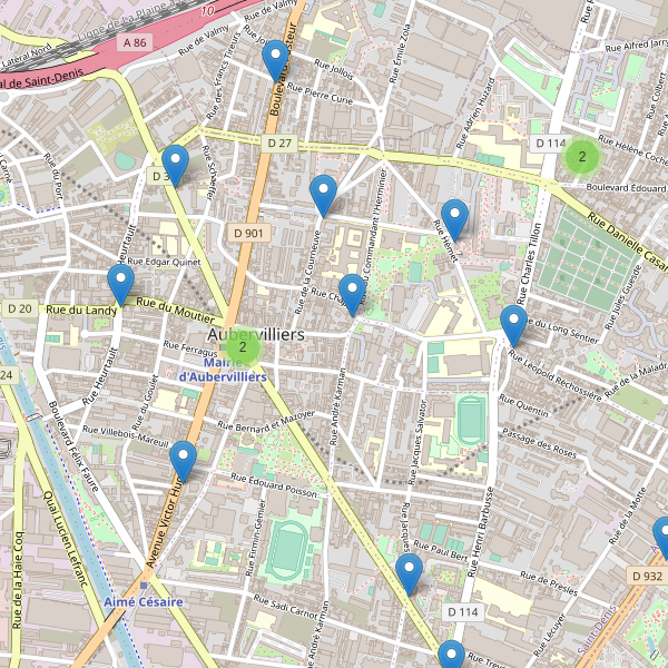 Carte des pharmacies à Aubervilliers Thumbnail