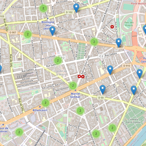 Carte des pharmacies à Boulogne-Billancourt Thumbnail