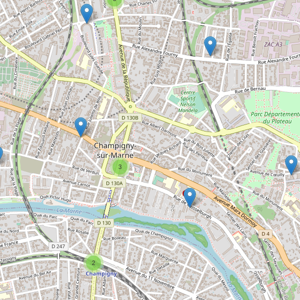 Carte des pharmacies à Champigny-sur-Marne Thumbnail