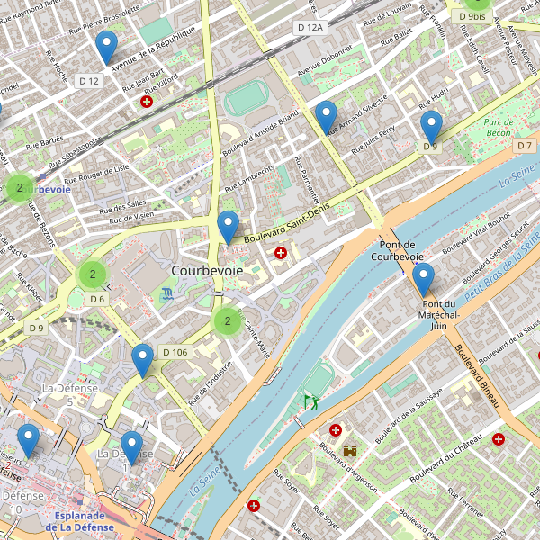 Carte des pharmacies à Courbevoie Thumbnail