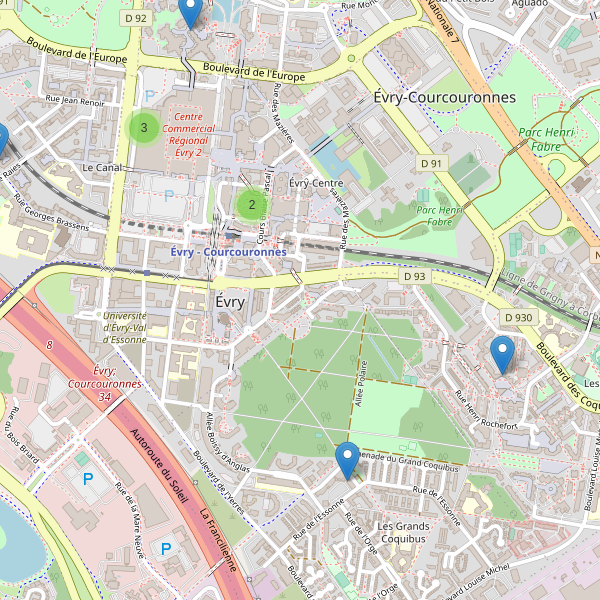 Carte des pharmacies à Évry (Essonne) Thumbnail