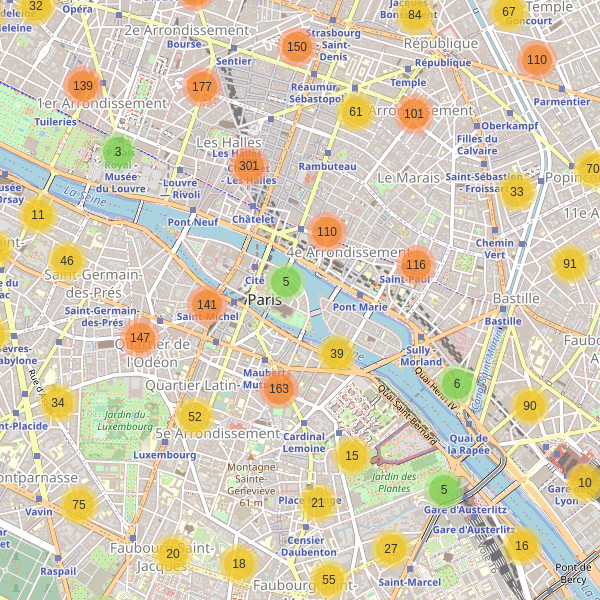 Carte des restaurants à Paris Thumbnail