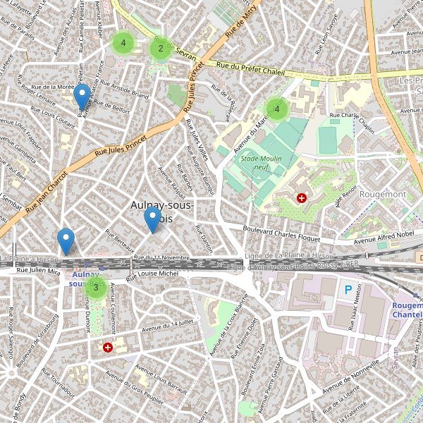 Carte des stationnement-velos à Aulnay-sous-Bois Thumbnail