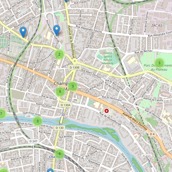 Carte des stationnement-velos à Champigny-sur-Marne Thumbnail