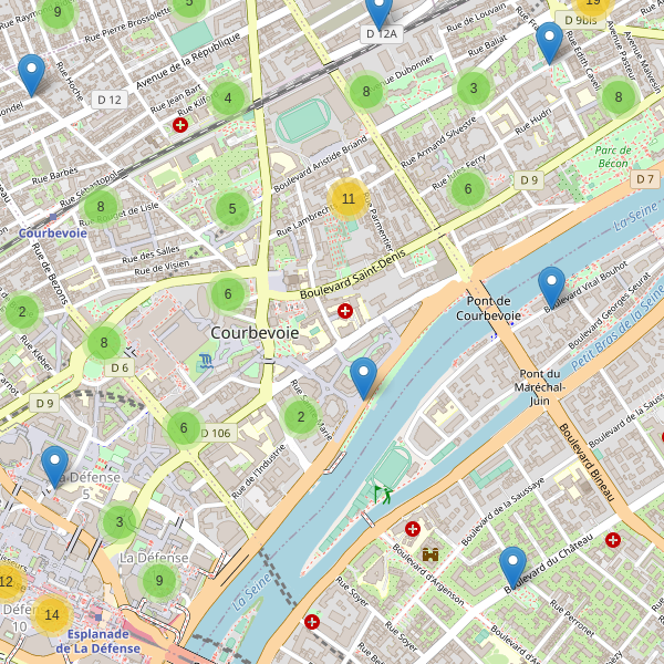 Carte des stationnement-velos à Courbevoie Thumbnail