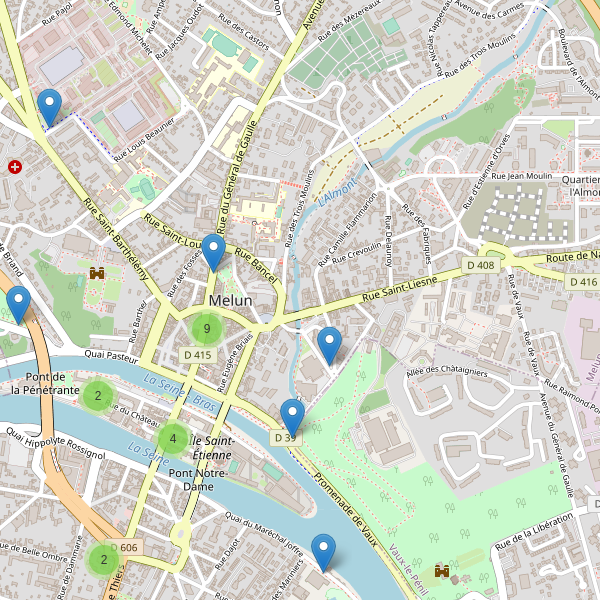 Carte des stationnement-velos à Melun Thumbnail