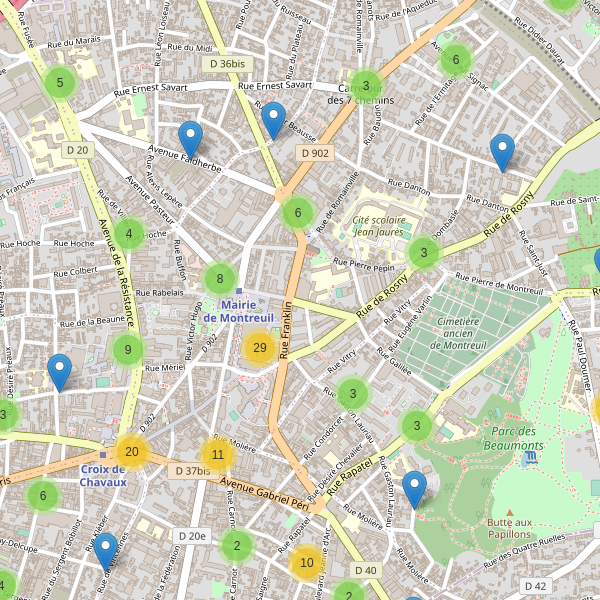 Carte des stationnement-velos à Montreuil Thumbnail