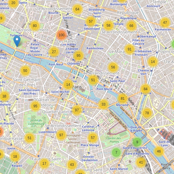 Carte des stationnement-velos à Paris Thumbnail
