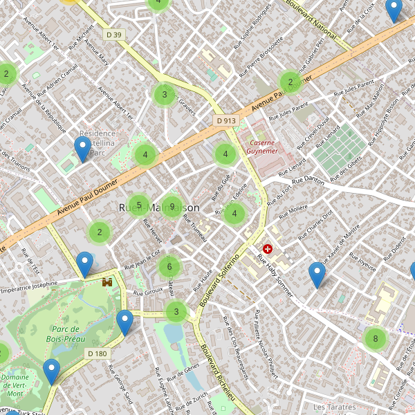 Carte des stationnement-velos à Rueil-Malmaison Thumbnail