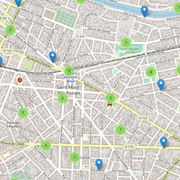 Carte des stationnement-velos à Saint-Maur-des-Fossés Thumbnail