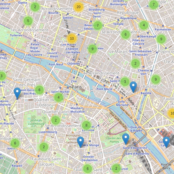 Carte des supermarches à Paris Thumbnail