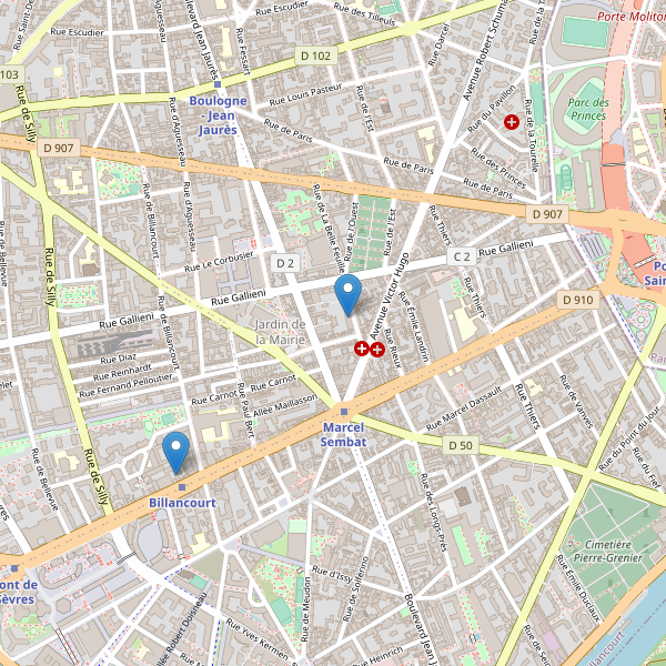 Carte des theatres à Boulogne-Billancourt Thumbnail