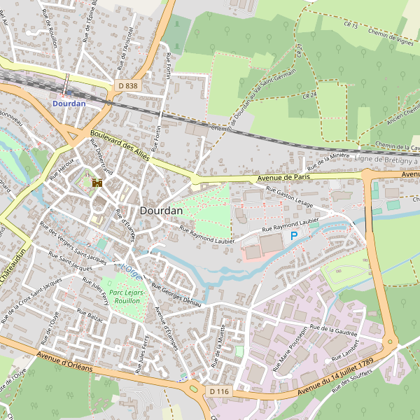 Carte des eglises à Dourdan Thumbnail