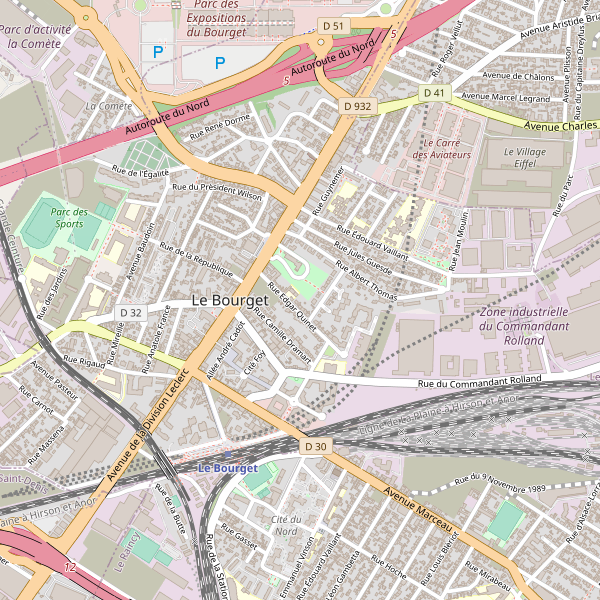 Carte des monuments à Le Bourget Thumbnail
