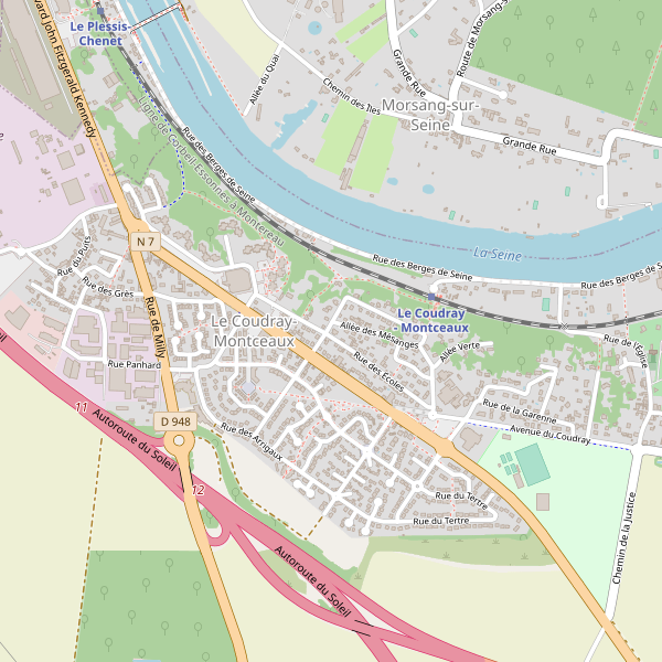 Carte des bureaux-poste à Le Coudray-Montceaux Thumbnail