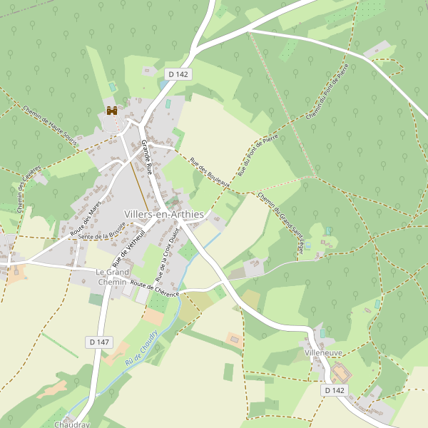 Carte des bedandbreakfast à Villers-en-Arthies Thumbnail