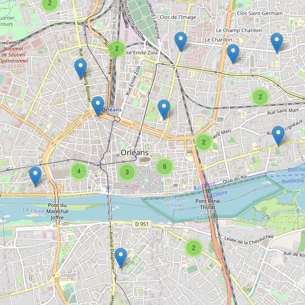 Carte des eglises à Orléans Thumbnail