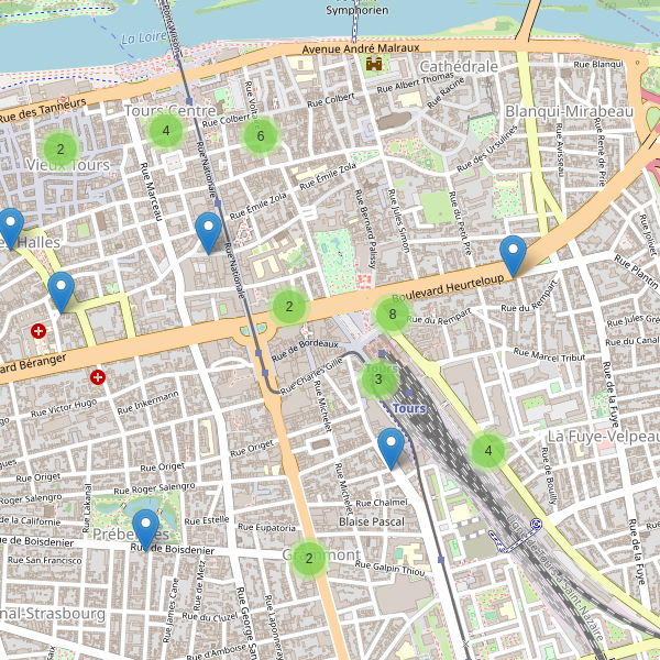 Thumbnail Carte des hôtels à Tours