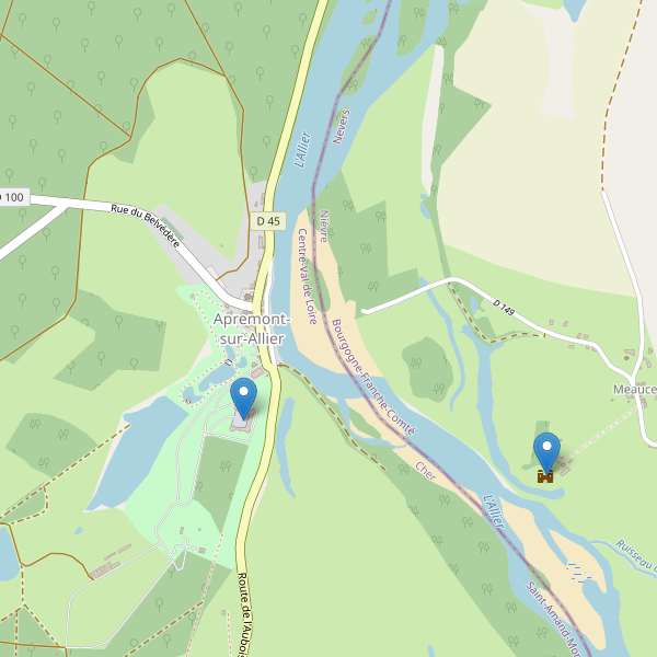 Carte des monuments à Apremont-sur-Allier Thumbnail