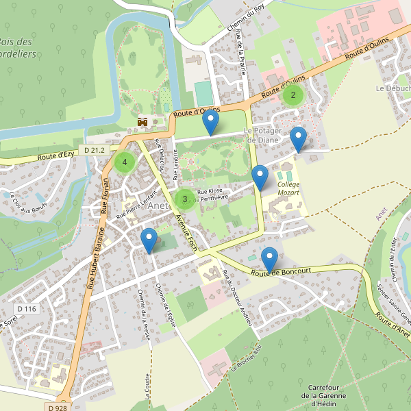 Carte des parkings à Anet Thumbnail