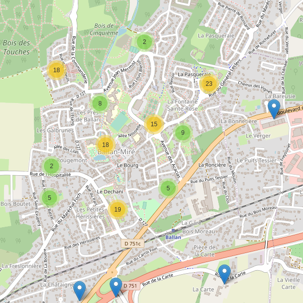 Carte des parkings à Ballan-Miré Thumbnail