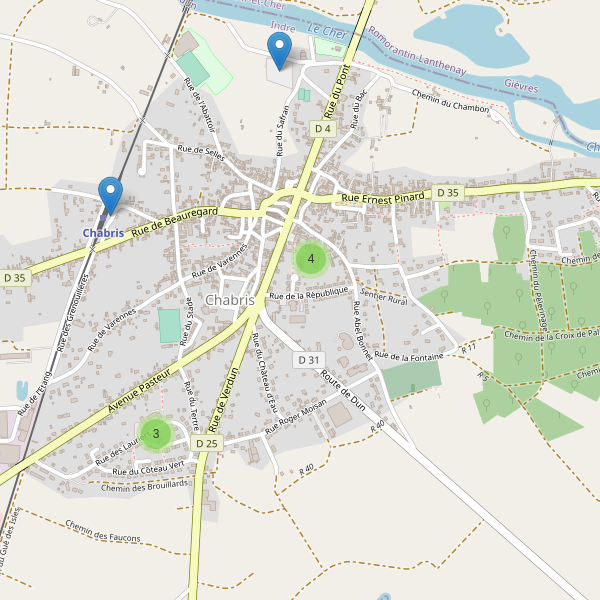 Carte des parkings à Chabris Thumbnail