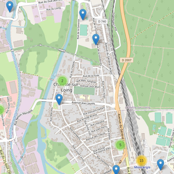 Carte des parkings à Chalette-sur-Loing Thumbnail