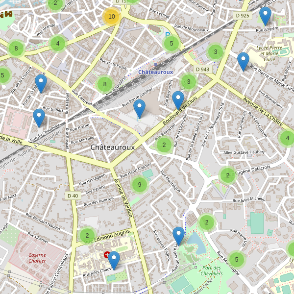 Thumbnail Carte des parkings à Châteauroux