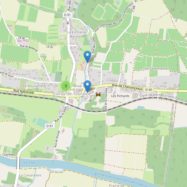 Carte des parkings à Civray-de-Touraine Thumbnail