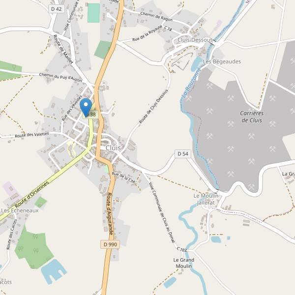 Carte des parkings à Cluis Thumbnail