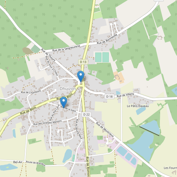 Carte des parkings à Dhuizon Thumbnail