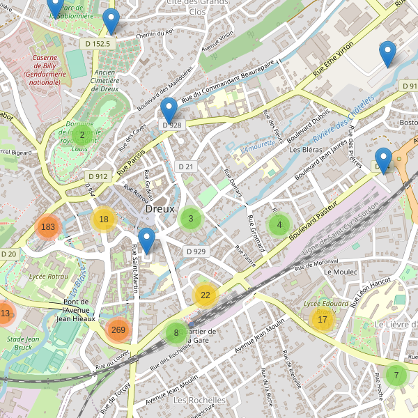 Carte des parkings à Dreux Thumbnail