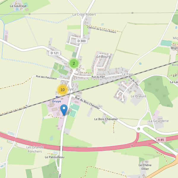 Carte des parkings à Druye Thumbnail