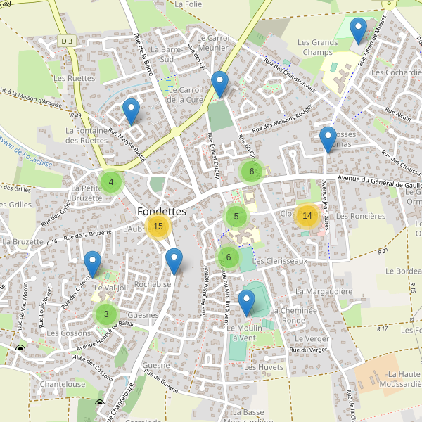 Carte des parkings à Fondettes Thumbnail