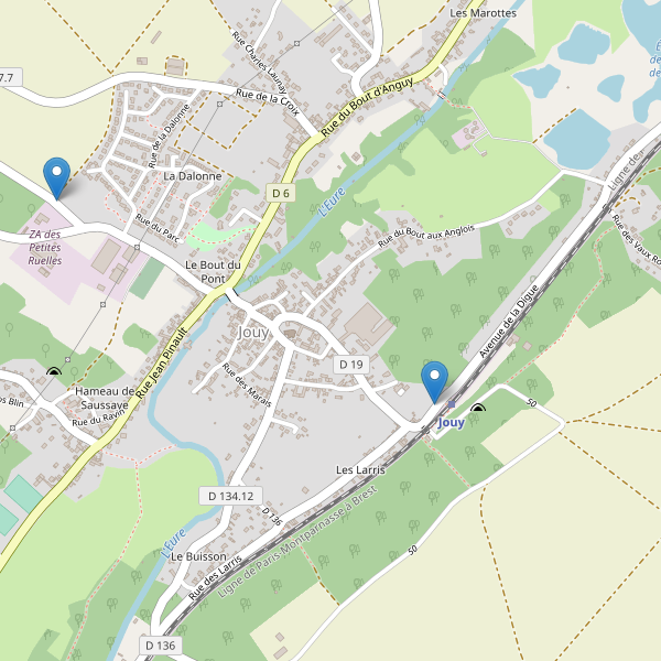 Carte des parkings à Jouy (Eure-et-Loir) Thumbnail