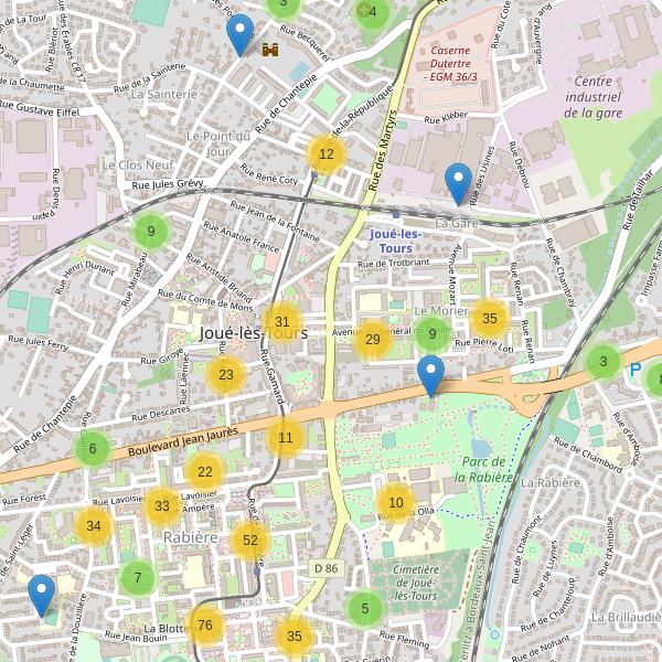 Carte des parkings à Joué-lès-Tours Thumbnail