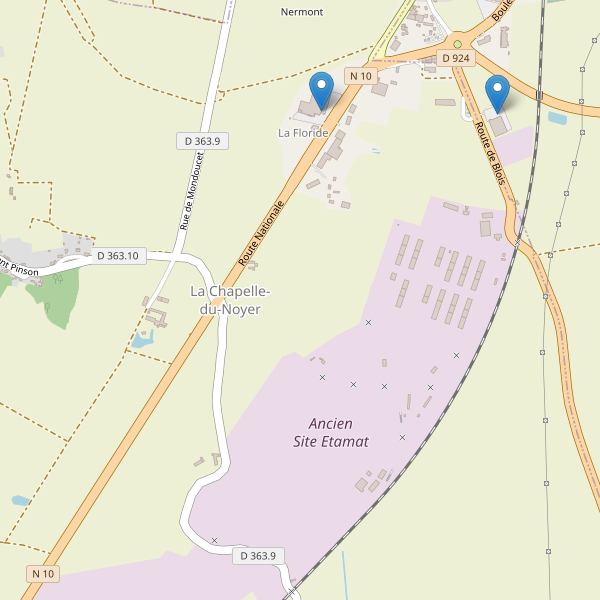 Carte des parkings à La Chapelle-du-Noyer Thumbnail