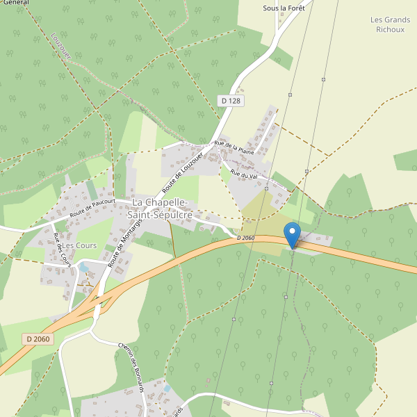 Carte des parkings à La Chapelle-Saint-Sépulcre Thumbnail