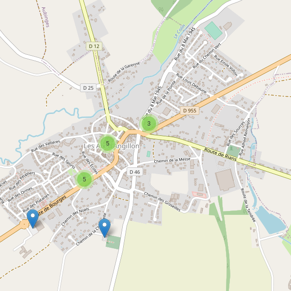 Carte des parkings à Les Aix-d'Angillon Thumbnail