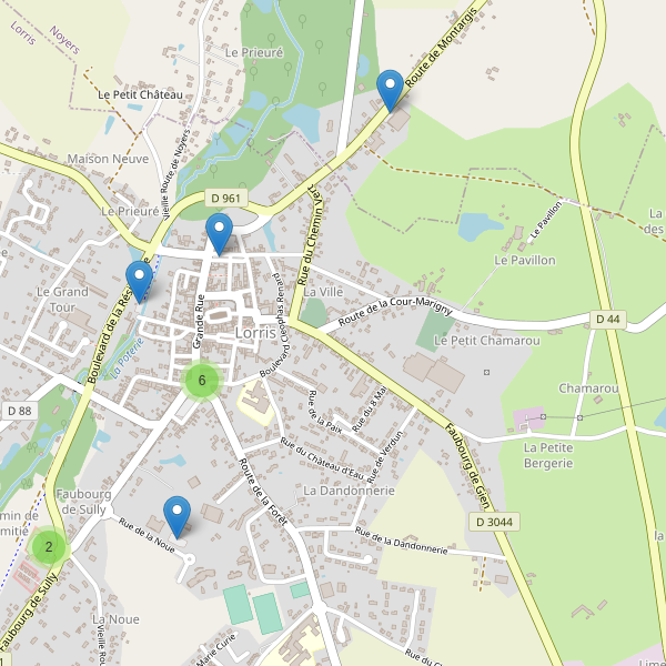 Carte des parkings à Lorris Thumbnail