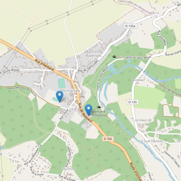 Carte des parkings à Orchaise Thumbnail