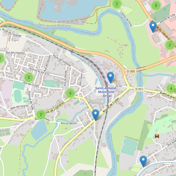 Carte des parkings à Orval (Cher) Thumbnail