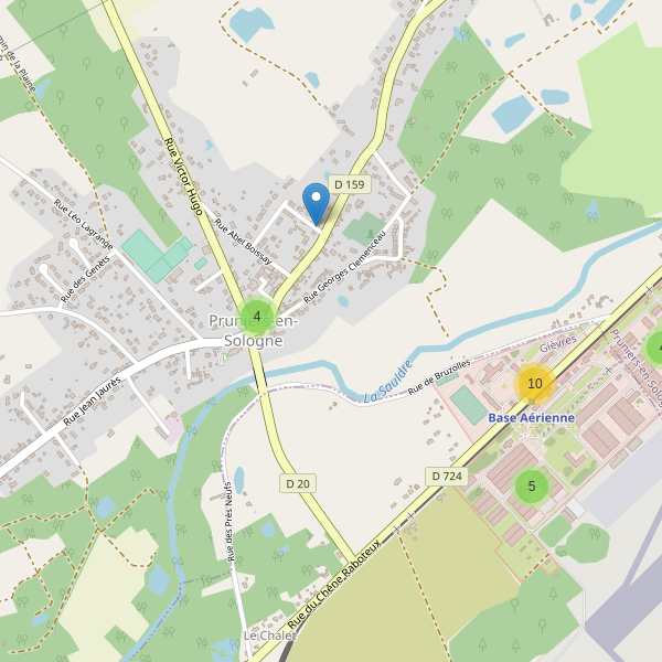 Carte des parkings à Pruniers-en-Sologne Thumbnail