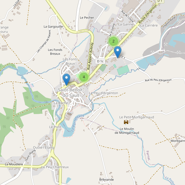 Carte des parkings à Saint-Benoît-du-Sault Thumbnail