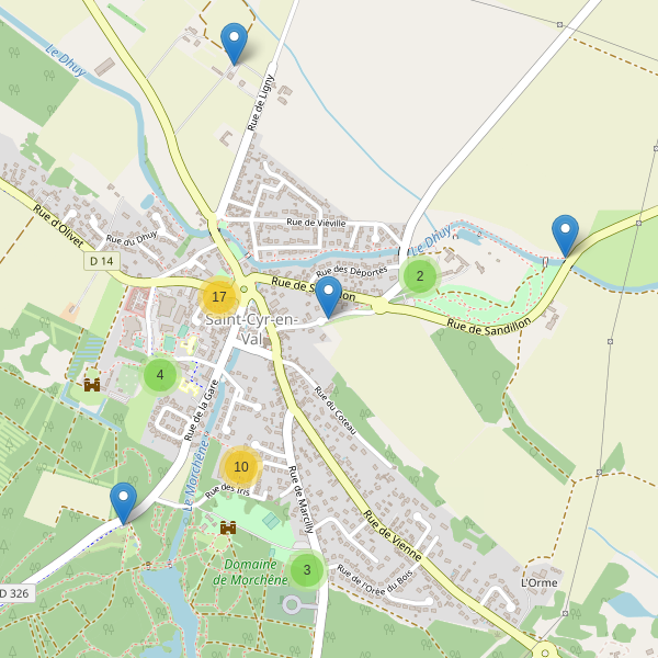 Carte des parkings à Saint-Cyr-en-Val Thumbnail