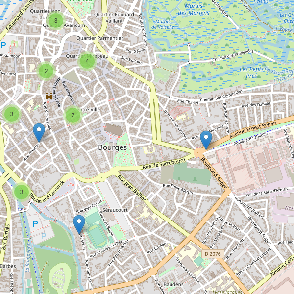 Carte des stationnement-velos à Bourges Thumbnail