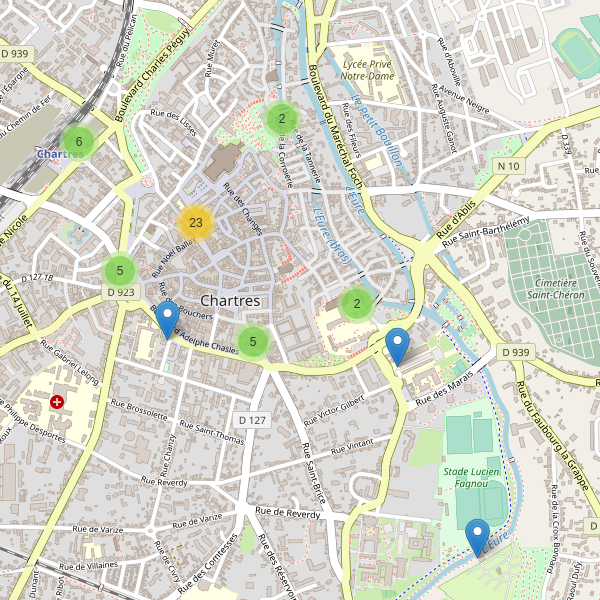 Carte des stationnement-velos à Chartres Thumbnail