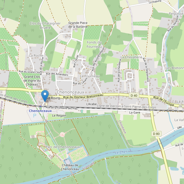 Carte des stationnement-velos à Chenonceaux Thumbnail