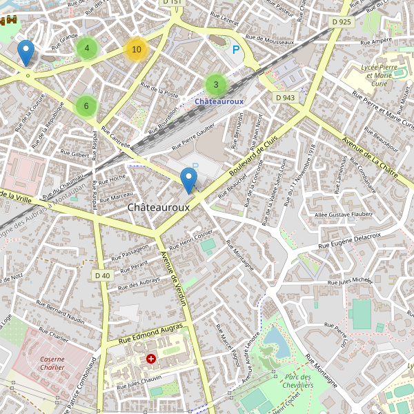 Carte des stationnement-velos à Châteauroux Thumbnail